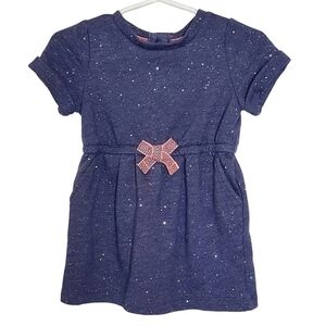 K1077 * Cat & Jack Girls Glitter Dress Blue Size 18M
